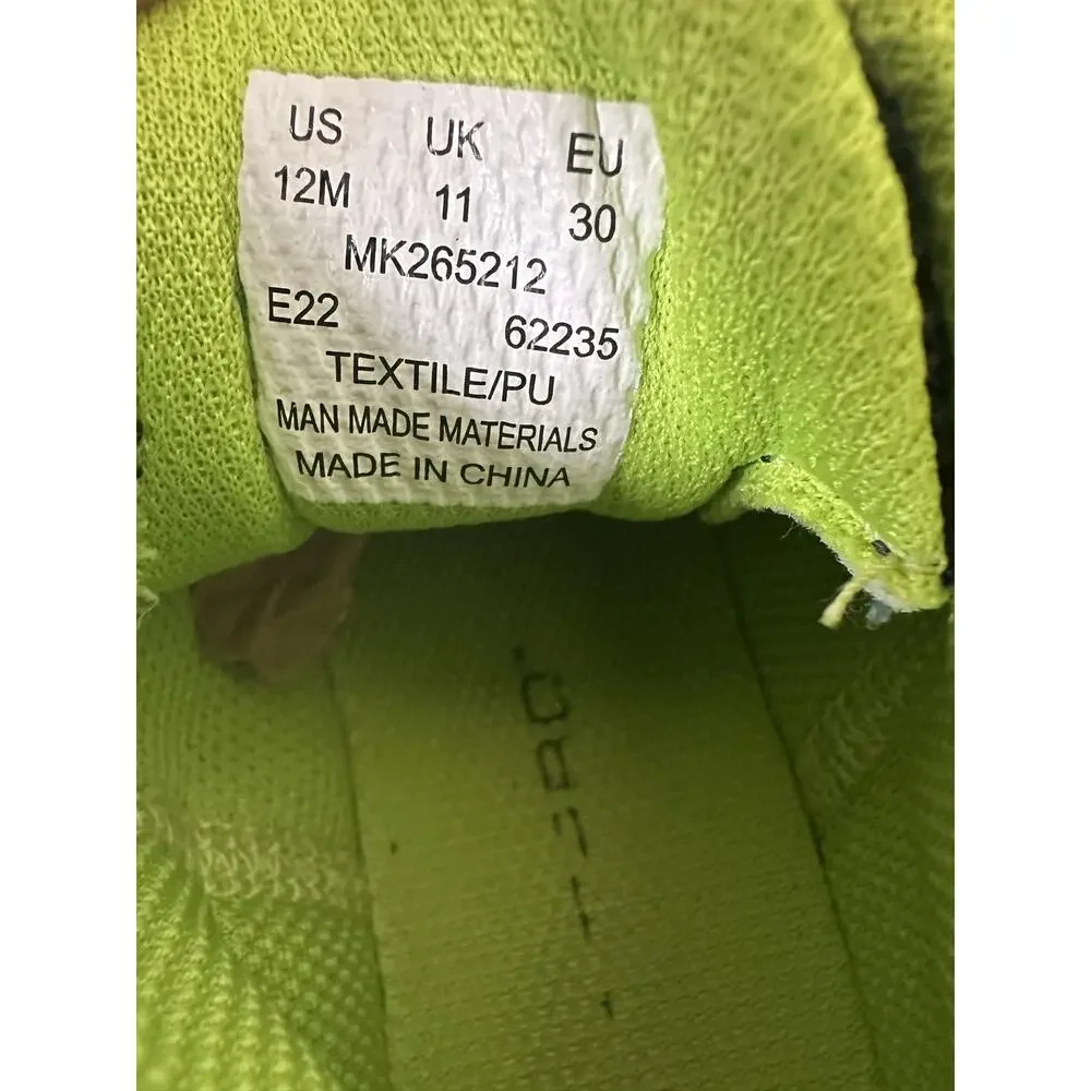 Merrell Hiking Shoes Kids Size 12 Gray Green Trail Mesh Sneakers MK265212